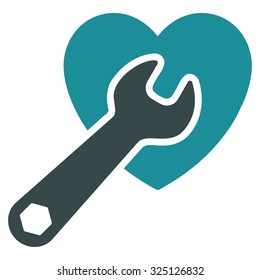 Heart Surgery vector icon. Style is bicolor flat symbol, soft blue colors, rounded angles, white background.