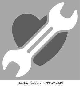 Heart Surgery vector icon. Style is bicolor flat symbol, dark gray and white colors, rounded angles, silver background.