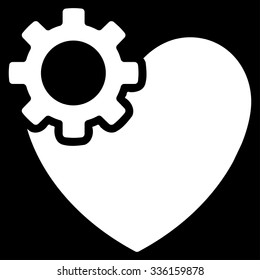 Heart Surgery vector icon. Style is flat symbol, white color, rounded angles, black background.