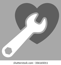 Heart Surgery vector icon. Style is bicolor flat symbol, dark gray and white colors, rounded angles, silver background.