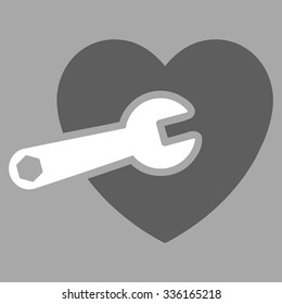 Heart Surgery vector icon. Style is bicolor flat symbol, dark gray and white colors, rounded angles, silver background.