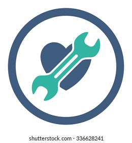 Heart Surgery vector icon. Style is bicolor flat rounded symbol, cobalt and cyan colors, rounded angles, white background.