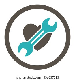 Heart Surgery vector icon. Style is bicolor flat rounded symbol, grey and cyan colors, rounded angles, white background.