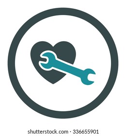 Heart Surgery vector icon. Style is bicolor flat rounded symbol, soft blue colors, rounded angles, white background.
