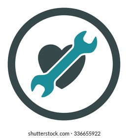 Heart Surgery vector icon. Style is bicolor flat rounded symbol, soft blue colors, rounded angles, white background.