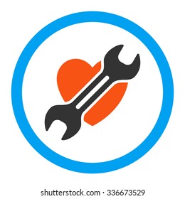 Heart Surgery vector icon. Style is flat rounded symbol, bright colors, rounded angles, white background.