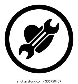 Heart Surgery vector icon. Style is flat rounded symbol, black color, rounded angles, white background.