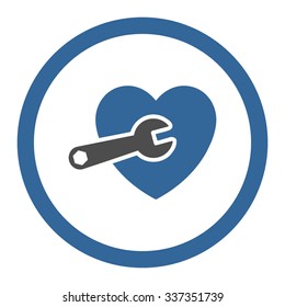 Heart Surgery vector icon. Style is bicolor flat rounded symbol, cobalt and gray colors, rounded angles, white background.