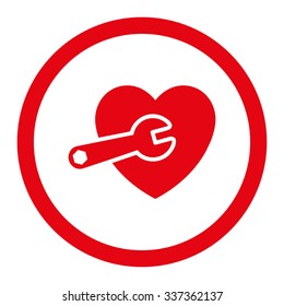 Heart Surgery vector icon. Style is flat rounded symbol, red color, rounded angles, white background.