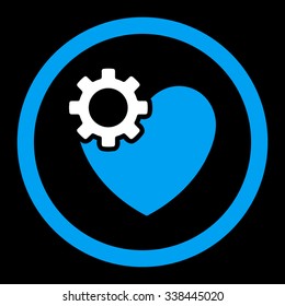 Heart Surgery vector icon. Style is bicolor flat rounded symbol, blue and white colors, rounded angles, black background.