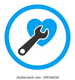 Heart Surgery vector icon. Style is bicolor flat rounded symbol, blue and gray colors, rounded angles, white background.