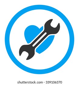 Heart Surgery vector icon. Style is bicolor flat rounded symbol, blue and gray colors, rounded angles, white background.