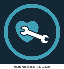 Heart Surgery vector icon. Style is bicolor flat rounded symbol, blue and white colors, rounded angles, dark blue background.