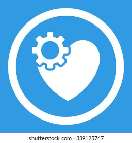 Heart Surgery vector icon. Style is flat rounded symbol, white color, rounded angles, blue background.