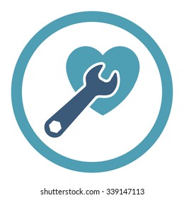 Heart Surgery vector icon. Style is bicolor flat rounded symbol, cyan and blue colors, rounded angles, white background.