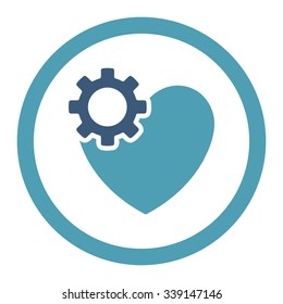 Heart Surgery vector icon. Style is bicolor flat rounded symbol, cyan and blue colors, rounded angles, white background.