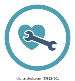 Heart Surgery vector icon. Style is bicolor flat rounded symbol, cyan and blue colors, rounded angles, white background.