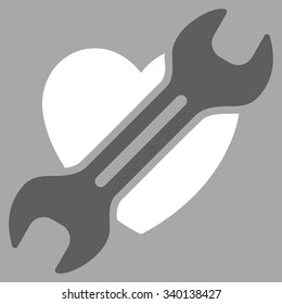 Heart Surgery vector icon. Style is bicolor flat symbol, dark gray and white colors, rounded angles, silver background.