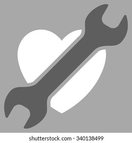 Heart Surgery vector icon. Style is bicolor flat symbol, dark gray and white colors, rounded angles, silver background.