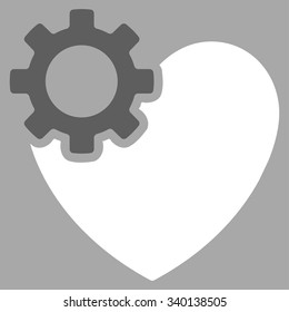 Heart Surgery vector icon. Style is bicolor flat symbol, dark gray and white colors, rounded angles, silver background.