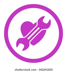 Heart Surgery vector icon. Style is flat rounded symbol, violet color, rounded angles, white background.
