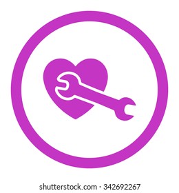 Heart Surgery vector icon. Style is flat rounded symbol, violet color, rounded angles, white background.