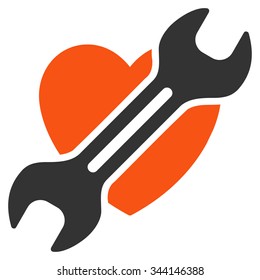 Heart Surgery vector icon. Style is bicolor flat symbol, orange and gray colors, rounded angles, white background.