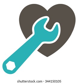 Heart Surgery vector icon. Style is bicolor flat symbol, grey and cyan colors, rounded angles, white background.
