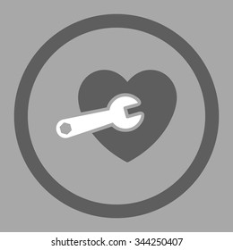 Heart Surgery vector icon. Style is bicolor flat rounded symbol, dark gray and white colors, rounded angles, silver background.