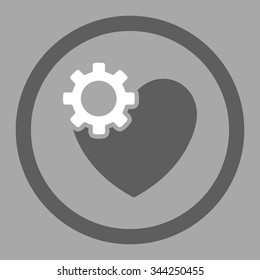 Heart Surgery vector icon. Style is bicolor flat rounded symbol, dark gray and white colors, rounded angles, silver background.