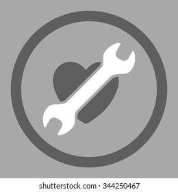 Heart Surgery vector icon. Style is bicolor flat rounded symbol, dark gray and white colors, rounded angles, silver background.