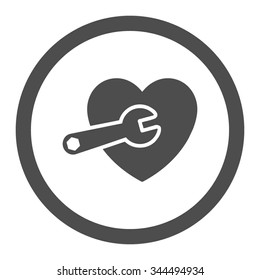Heart Surgery vector icon. Style is flat rounded symbol, gray color, rounded angles, white background.