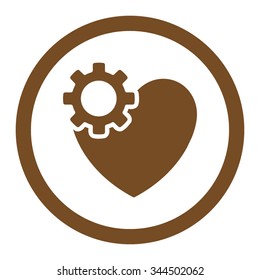 Heart Surgery vector icon. Style is flat rounded symbol, brown color, rounded angles, white background.
