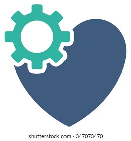 Heart Surgery vector icon. Style is bicolor flat symbol, cobalt and cyan colors, rounded angles, white background.