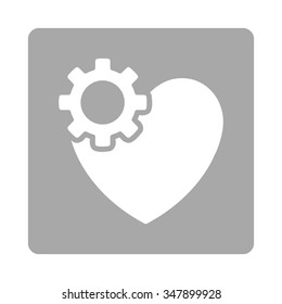 Heart Surgery vector icon. Style is flat rounded square button, white and silver colors, white background.
