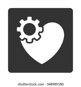 Heart Surgery vector icon. Style is flat rounded square button, white and gray colors, white background.