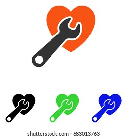Heart Surgery vector pictogram. Illustration style is a flat iconic colored symbol with different color versions.