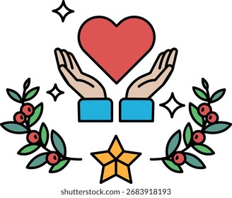 Ein Herz ist von zwei Händen umgeben, und das Bild vermittelt ein Gefühl von Liebe und Schutz