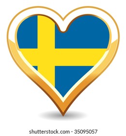 Heart Sweden Flag