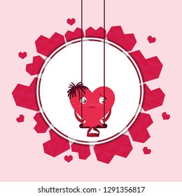 heart in swing emoticon character