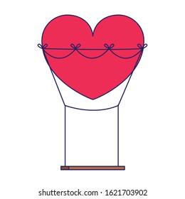 heart swing icon over white background, colorful design, vector illustration