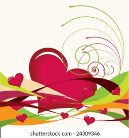 heart and swirl decoration background