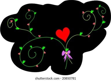 Heart Swirl Design Vector
