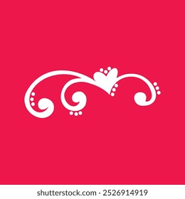 a heart with a swirl on it that says love, on a red background.