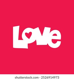 a heart with a swirl on it that says love, on a red background.