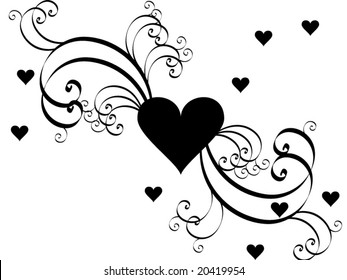 A heart with swirls