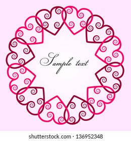 Heart with swirls round background
