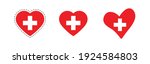 heart SWISS  flag. Simple vector round SWISS flag