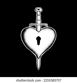 Heart sword art Illustration