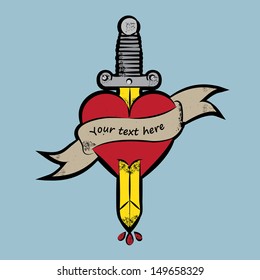 Heart Sword Illustration Vector Stock Vector (Royalty Free) 149658329 ...